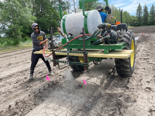 Applying hydromulch NDSU